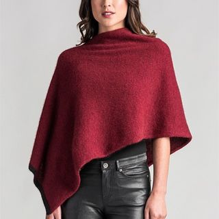 MerinoMink 2 Tone Poncho